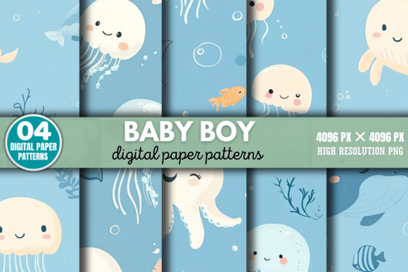 Baby Boy Digital Paper Pattern 1: A Versatile Design for Creative Projects