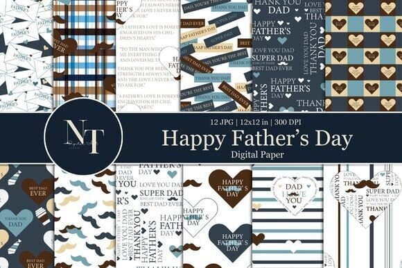 Blue Brown Father’s Day Digital Paper: A Stylish and Practical Creative Resource