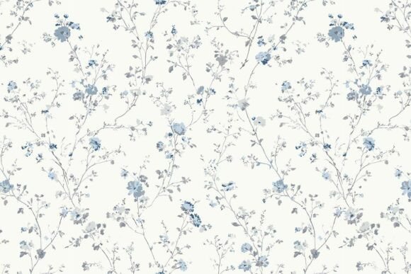 Blue Toile Floral Seamless Pattern 04 – A Timeless Design for Modern Creativity