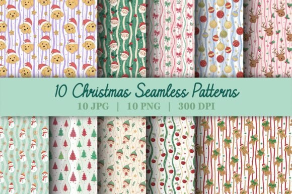 Christmas Seamless Wavy Stripe Bundle