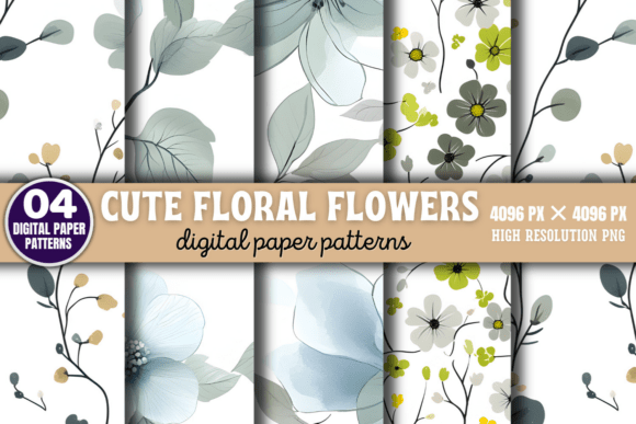 Cute Floral Flowers Digital Pattern 3: A Creative Boost for Your Design Projects