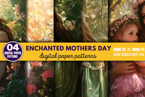 Enchanted Mothers Day Digital Paper 9: A Creative Essential for Crafting Magic