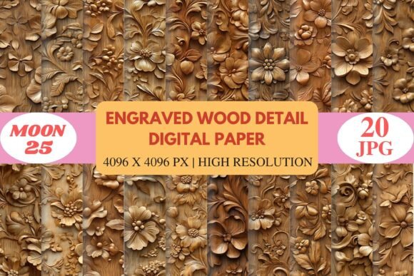 Enhancing Design Projects with the Engraved Floral Wood Texture Pack