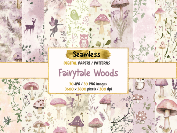 Fairytale Woods Seamless Digital Papers: A Creative Tool for Enchanted Designs