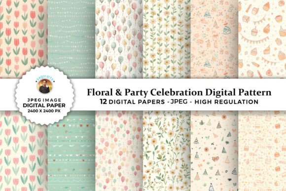 Floral Party Celebration Digital Paper: A Strategic Tool for Creative and Professional Projects