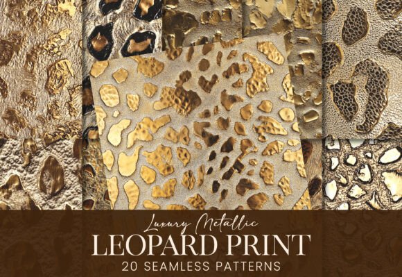 Gold Leopard Print Metallic Animal Spots – A Versatile Design for Creative Projects