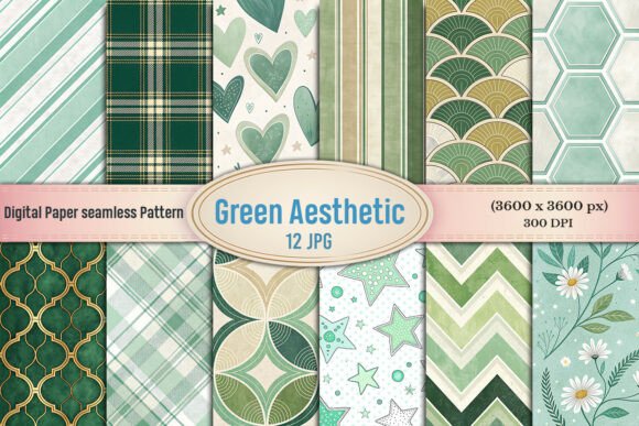 Green Aesthetic Seamless Digital Paper: A Creative Tool for Designers and Craft Enthusiasts
