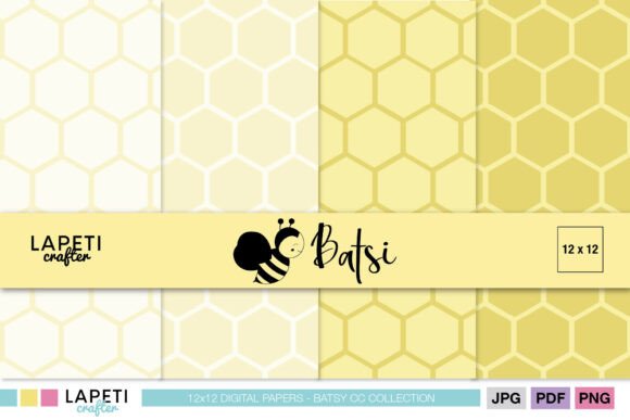 Honeycomb Yellow Digital Paper Pack for Creative Projects