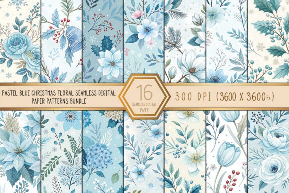 Pastel Blue Christmas Floral Digital: A Creative Winter Resource