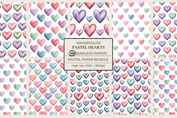 Pastel Hearts Seamless Papers: Add Soft Charm to Your Creative Projects