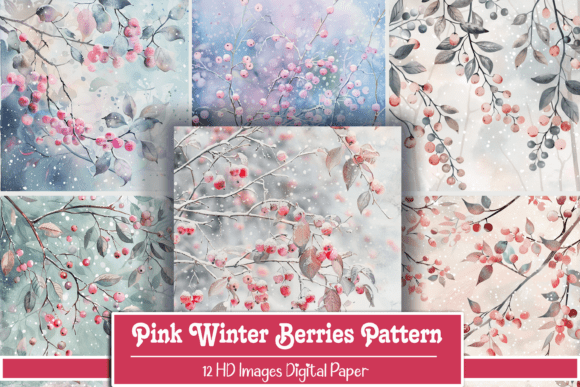 Pink Winter Berries Pattern – A Versatile Design for Modern Digital Spaces