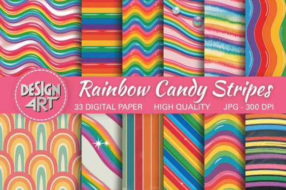 Rainbow Candy Stripes Pattern: A Playful Design Essential