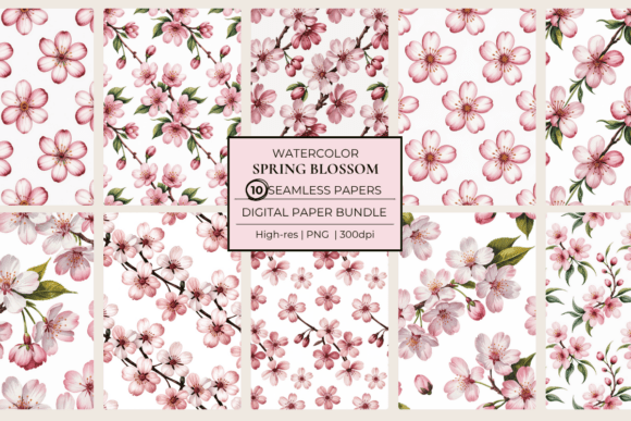 Spring Blossom Seamless Papers: A Versatile Resource for Fresh, Uplifting Design Projects