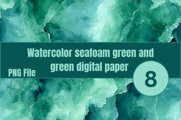 Watercolor Seafoam Green and Green: Elevating Creativity with Nature-Inspired Digital Paper