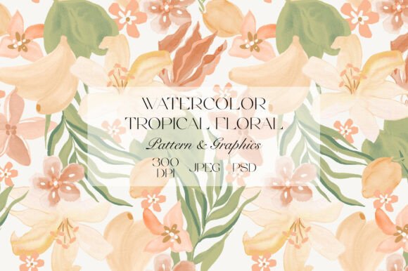 Watercolor Tropical Floral Pattern: A Versatile Design for Modern Creative Projects