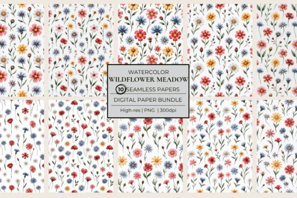 Wildflower Meadow Mix Seamless Papers